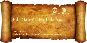Péterfi Madléna névjegykártya